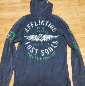 Affliction hooded long sleeve
